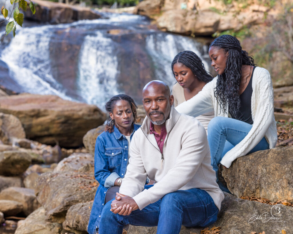 Family photo at Falls Park Greenville SC